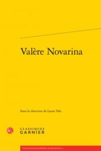 Couverture du livre « Valère Novarina » de  aux éditions Classiques Garnier