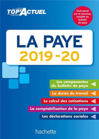 Couverture du livre « Top'actuel : la paye (édition 2019/2020) » de Sabine Lestrade aux éditions Hachette Education