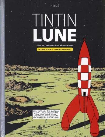 Couverture du livre « Tintin et la lune ; objectif lune ; on a marché sur la lune » de Herge aux éditions Casterman