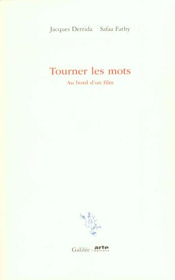 Couverture du livre « Tourner les mots » de Derrida/Fathy aux éditions Galilee