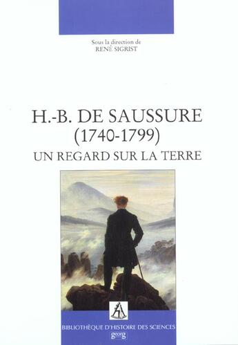 Couverture du livre « Hb de saussure ; 1740-1799 » de R Sigrist aux éditions Georg