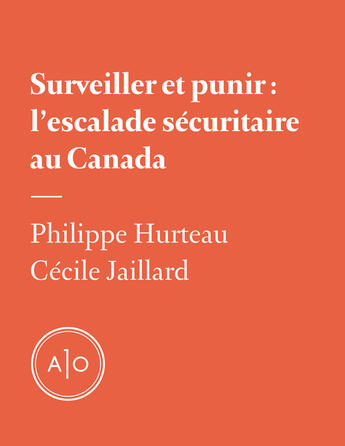 Couverture du livre « Surveiller et punir: l'escalade sécuritaire au Canada » de Philippe Hurteau et Cecile Jaillard aux éditions Atelier 10