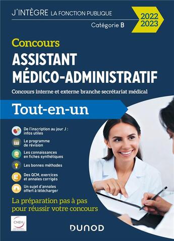 Couverture du livre « Concours assistant médico-administratif ; tout-en-un (édition 2022/2023) » de Clothilde Poppe et Martine Daigneau aux éditions Dunod