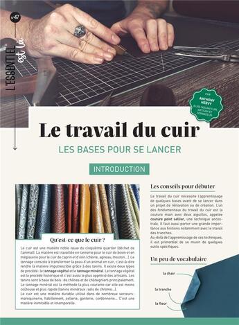 Couverture du livre « Le travail du cuir : les bases pour se lancer » de Anthony Hervy aux éditions Mercileslivres