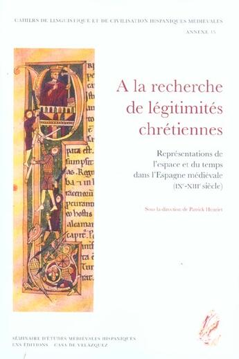 Couverture du livre « A la recherche de legitimes chretiennes » de Henriet P aux éditions Casa De Velazquez