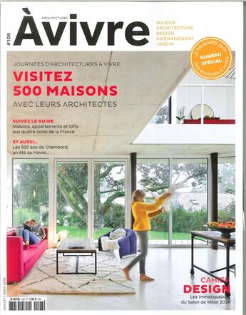 Couverture du livre « Architectures a vivre n 108 - juillet/aout 2019 » de  aux éditions Architectures A Vivre