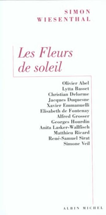 Couverture du livre « Les fleurs de soleil » de Simon Wiesenthal aux éditions Albin Michel