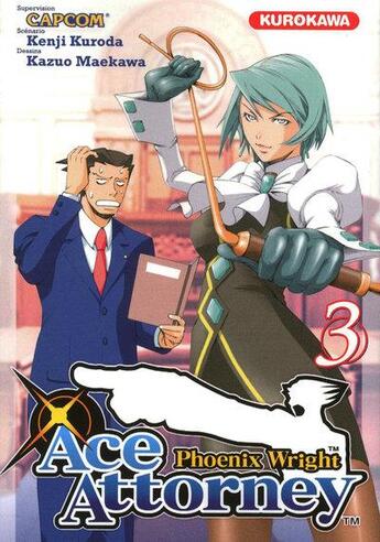 Couverture du livre « Ace Attorney - Phoenix Wright Tome 3 » de Kazuo Maekawa et Kenji Kuroda aux éditions Kurokawa
