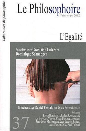 Couverture du livre « Le philosophoire n 37 - l'egalite » de  aux éditions Philosophoire