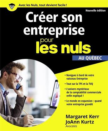 Couverture du livre « Creer Son Entreprise Pour Les Nuls, 2e, Edition Quebecoise » de Kerr Margaret aux éditions First