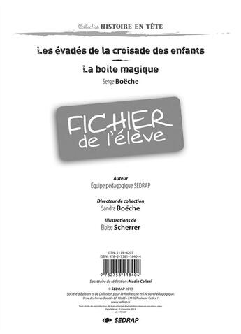 Couverture du livre « Evades de la croisade des enfants - fichier » de  aux éditions Sedrap