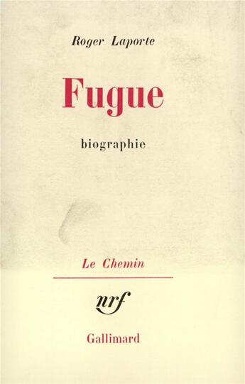 Couverture du livre « Fugue » de Roger Laporte aux éditions Gallimard