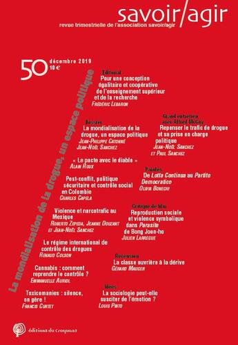 Couverture du livre « Savoir/agir n 50 - drogues et ordre social » de  aux éditions Croquant