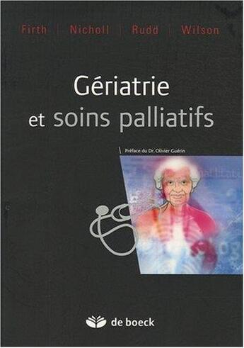 Couverture du livre « Gériatrie et soins palliatifs » de  aux éditions De Boeck Superieur