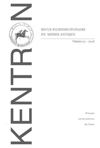 Couverture du livre « Kentron, n° 32/2016 » de Auteurs Divers aux éditions Pu De Caen