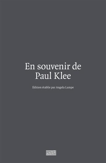 Couverture du livre « En souvenir de Paul Klee » de  aux éditions Centre Pompidou