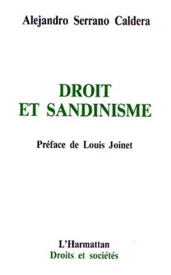 Couverture du livre « Droit et sandinisme » de  aux éditions L'harmattan