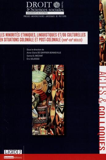 Couverture du livre « Les minorités ethniques, linguistiques et/ou culturelles en situation coloniale et post-coloniale XVIII-XXIe siècles » de Anne-Claire De Gayffier-Bonneville aux éditions Universite De Poitiers