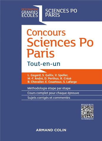 Couverture du livre « Concours Sciences Po Paris ; tout-en-un » de  aux éditions Armand Colin