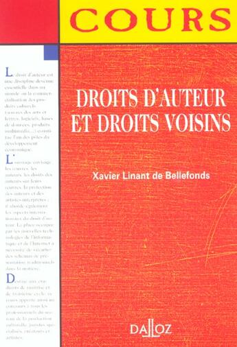 Couverture du livre « Droits D'Auteur Et Droits Voisins » de Xavier Linant De Bellefonds aux éditions Dalloz
