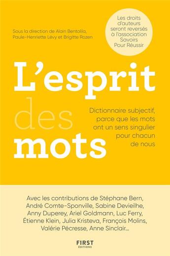 Couverture du livre « L'esprit des mots » de  aux éditions First