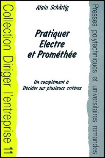 Couverture du livre « Pratiq.electre/promethee » de Scharlig aux éditions Ppur