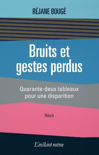 Couverture du livre « Bruits et gestes perdus » de Bouge Rejane aux éditions Les Editions De L'instant Meme