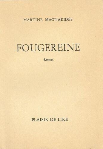 Couverture du livre « Fougereine » de Martine Magnarides aux éditions Plaisir De Lire