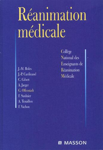 Couverture du livre « Reanimation Medicale » de Nicolas Offenstadt aux éditions Elsevier-masson