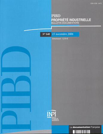 Couverture du livre « PIBD T.840 » de  aux éditions Documentation Francaise