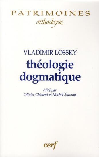 Couverture du livre « Théologie dogmatique » de Nicolas Lossky aux éditions Cerf