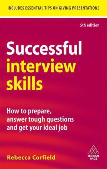 Couverture du livre « Successful Interview Skills » de Corfield Rebecca aux éditions Kogan Page Digital