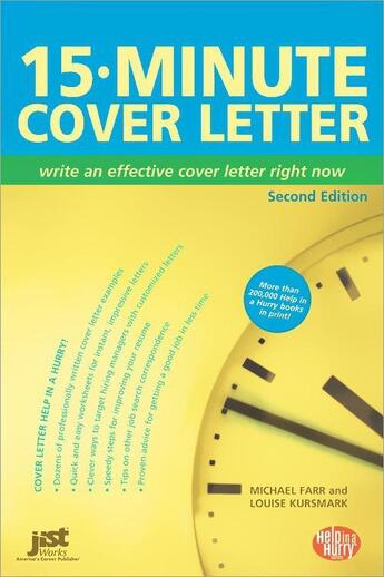 Couverture du livre « 15-Minute Cover Letter » de Louise Kursmark aux éditions Jist Publishing