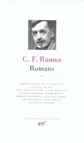 Couverture du livre « Romans t.2 » de Charles-Ferdinand Ramuz aux éditions Gallimard