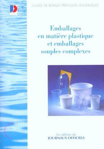 Couverture du livre « Emballages en matiere plastique et emballages souples complexes n 5915 2001 » de  aux éditions Direction Des Journaux Officiels