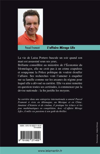 Couverture du livre « L'affaire mirage life » de Pascal Framont aux éditions Le Lamantin