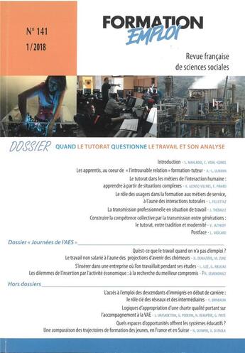 Couverture du livre « Quand le tutorat questionne le travail et son analyse » de Centre D'Etudes Et De Recherches Sur Les Qualifications aux éditions Direction Des Journaux Officiels