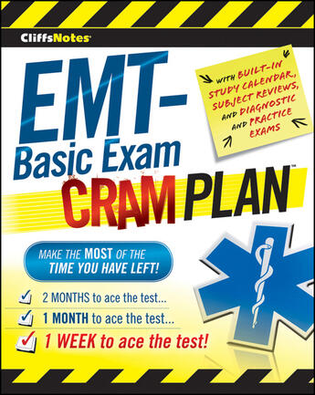 Couverture du livre « CliffsNotes EMT-Basic Exam Cram Plan » de Northeast Editing Inc Pierre aux éditions Houghton Mifflin Harcourt