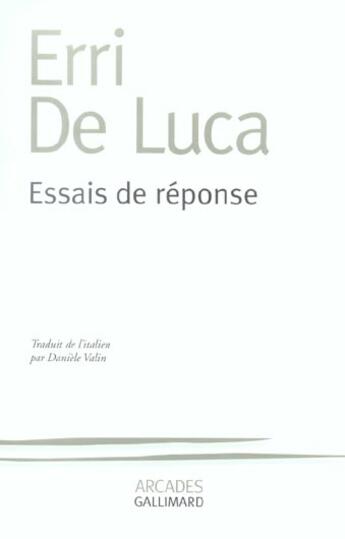 Couverture du livre « Essais de reponse » de Erri De Luca aux éditions Gallimard