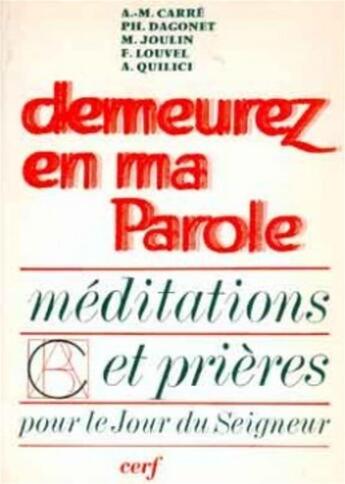 Couverture du livre « Demeurez en ma Parole, année C » de Marguerite Hoppenot aux éditions Cerf