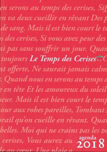 Couverture du livre « Le temps de cerises, agenda (édition 2018) » de  aux éditions Temps Des Cerises