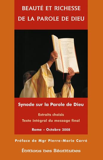 Couverture du livre « Beaute et richesse de la parole de Dieu » de  aux éditions Des Beatitudes