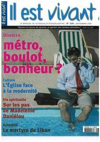 Couverture du livre « Il est vivant n 230 - metro boulot bonheur » de  aux éditions Il Est Vivant