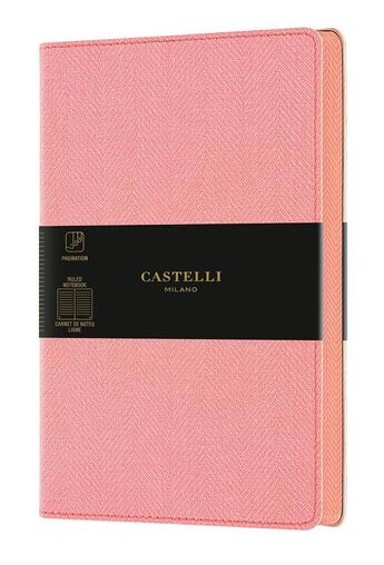 Couverture du livre « Carnet harris grand format ligne rose » de Castelli aux éditions Castelli Milano