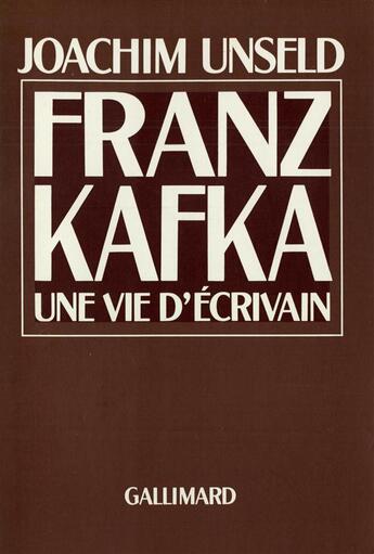 Couverture du livre « Franz kafka - une vie d'ecrivain » de Unseld Joachim aux éditions Gallimard