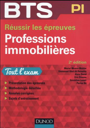 Couverture du livre « BTS ; réussir le BTS professions immobilières (2e édition) » de  aux éditions Dunod