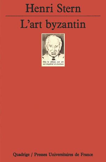 Couverture du livre « L'art byzantin » de Henri Stern aux éditions Puf