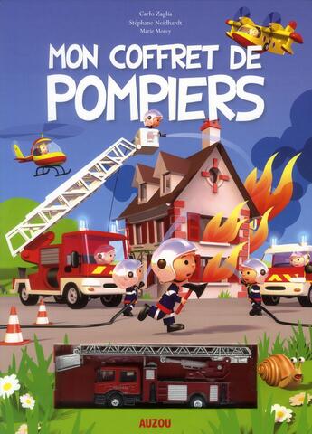 Couverture du livre « Mon coffret de pompiers » de Carlo Zaglia et Marie Morey aux éditions Philippe Auzou