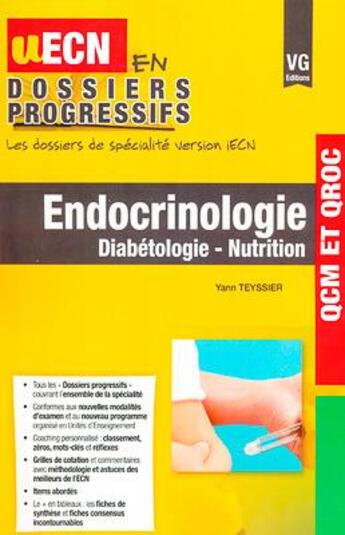 Couverture du livre « Uecn en dossiers progressifs endocrinologie » de Teyssier Y. aux éditions Vernazobres Grego