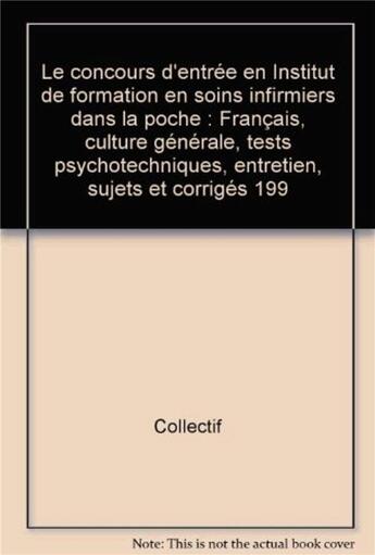 Couverture du livre « Concours d'entrée en IFSI 95 dans la poche » de  aux éditions Lamarre